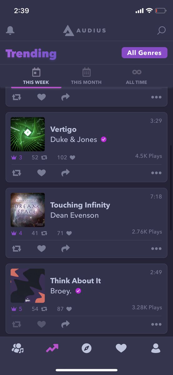 TOP 5 WOW. KEEP THIS NRG 🆙 @AudiusProject #Audius audius.co/broeybeats/thi…