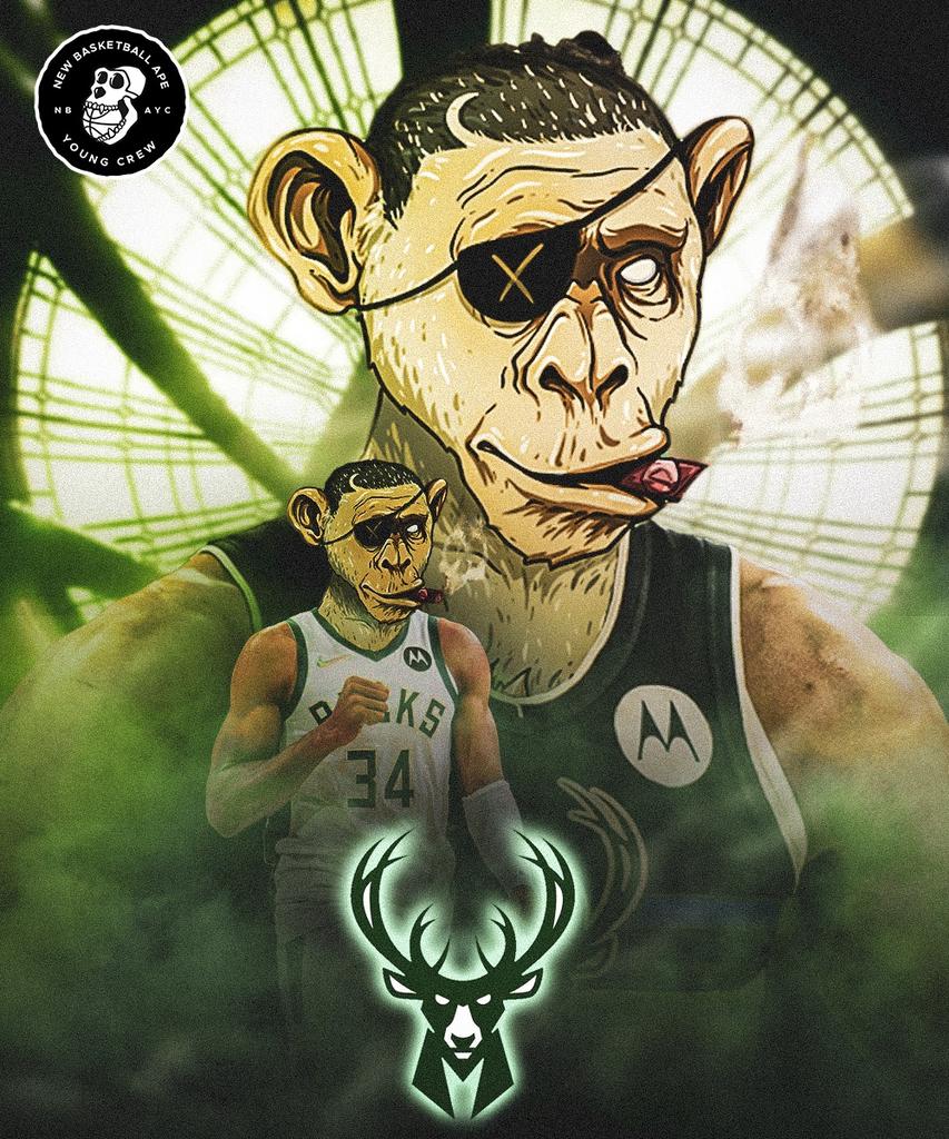NBapesYC's tweet photo. The Greek Freak and the @Bucks will battle it out in Game 3 of the #NBAPlayoffs.

Find out if @Giannis_An34 will unleash his dominance to give Milwaukee the lead in today's match up. 

#NBA75 #NBAYC #NBA #NFT #NFTCommunity #DAO #Crypto #ETH #cryptocurrency #nftcollectors #BAYC https://t.co/s7IHulaiJx
