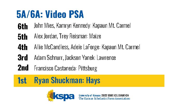 5A/6A Video PSA Winners!