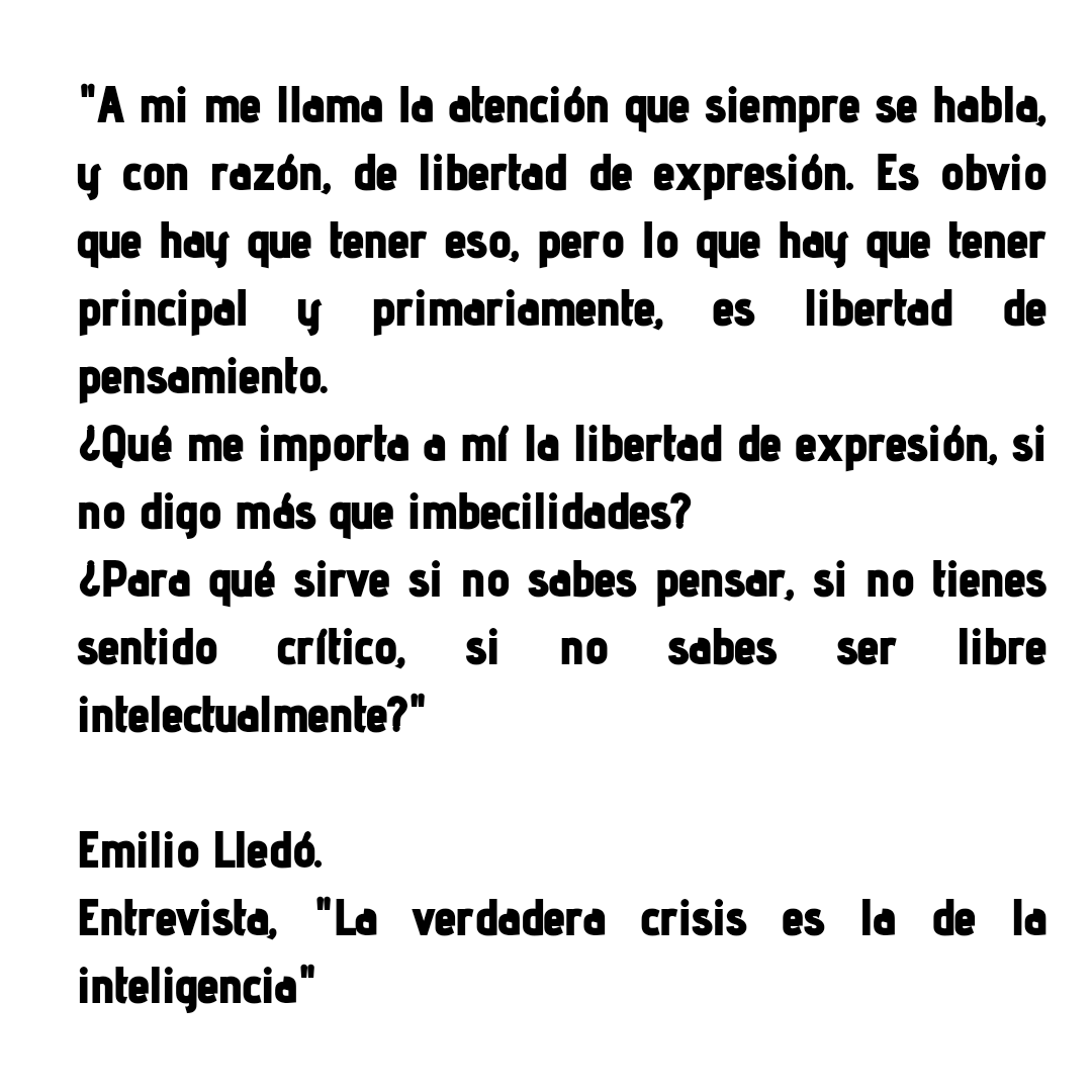 findelmundopod's tweet photo. "La verdadera crisis, es lancrisis de la inteligencia"
Emilio Lledó.

#Filosofia #pensamientos https://t.co/gxstqrJbyx