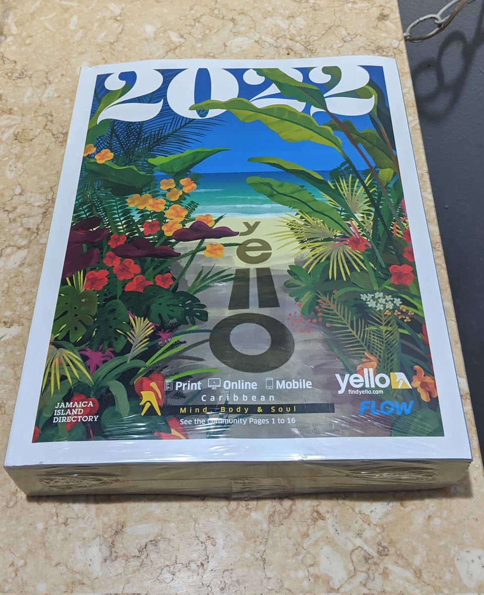 I didn't know that they still print these. 
Yellow Pages from the Caribbean. Still in its original plastic wrap. Sadly too large to carry as a souvenir. 
#yellowpages #vintage #jamaica