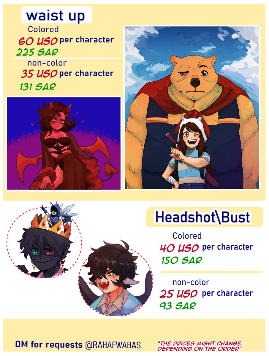 Commissions art are open \ طلبات الرسم مفتوحة

payments on PayPal

STC PAY \ او تحويل بنكي للريال

DM me for any questions \ رسائل خاصة لاستفسارات

Emil: rahafwabas.business@gmail.com 

#commission #commissionart #character_design #comic #manga #storyboard #illustration 