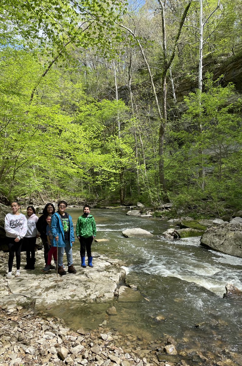 MissCarrGrade1's tweet photo. Doing what we do best - exploring!! Indian Creek @CamptownIndy had a beautiful last hike at McCormick’s Creek State Park. https://t.co/0rWsmlXEWy