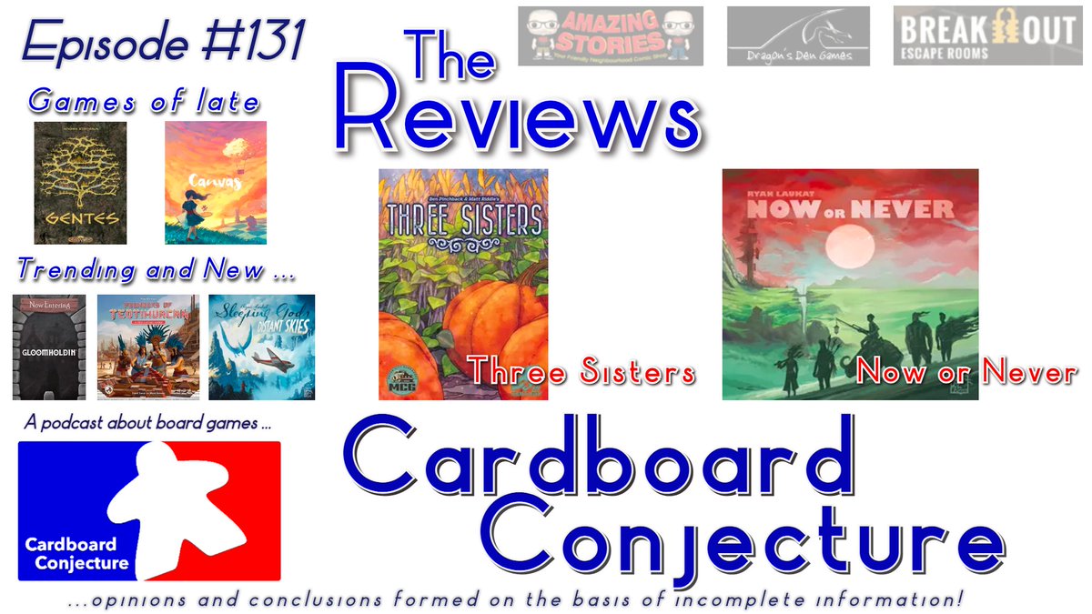 #CardboardConjecture #131
Games of late 
#Gentes @ulible #Canvas @R2iGames 

Trend/New/CrdFnd
#Gloomholdin' #FoundersofTeo <a href="/BoardAndDice/">Board&Dice</a> #SleepingGods2 <a href="/RedRavenGame/">Red Raven Games</a> 

Reviews
#ThreeSisters <a href="/MCGameworks/">MotorCityGameworks</a> <a href="/mdriddlen/">Matt Riddle</a> <a href="/pinchback21/">Ben Pinchback</a> #NowOrNever <a href="/RedRavenGame/">Red Raven Games</a> 

➡️bit.ly/3wkDsAR