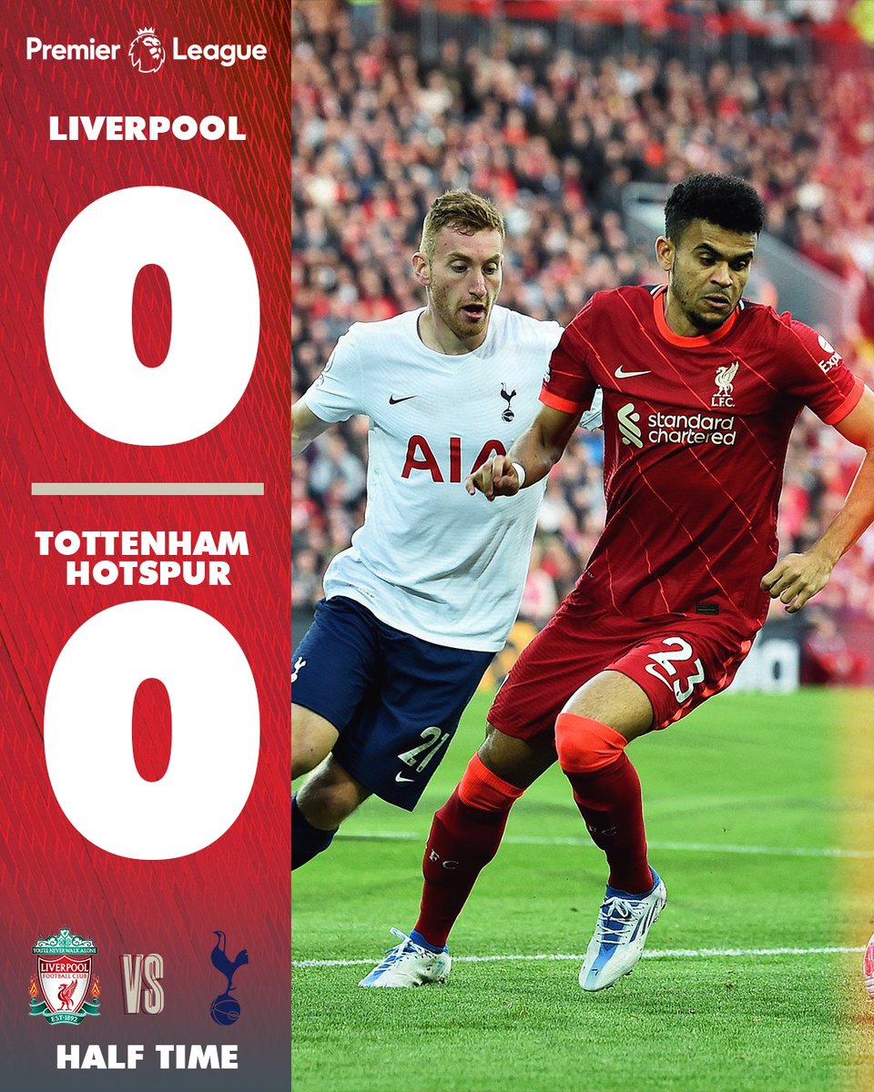 Goalless at the break.

#LIVTOT