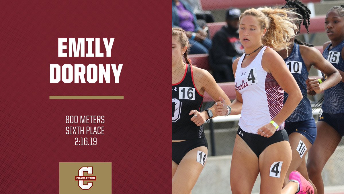 CofC_TFXC's tweet photo. Emily Dorony scores in the 800, taking sixth place with a time of 2:16.19, just .12 off her PR set in the prelims on Friday. https://t.co/vR7sfVPEcV
