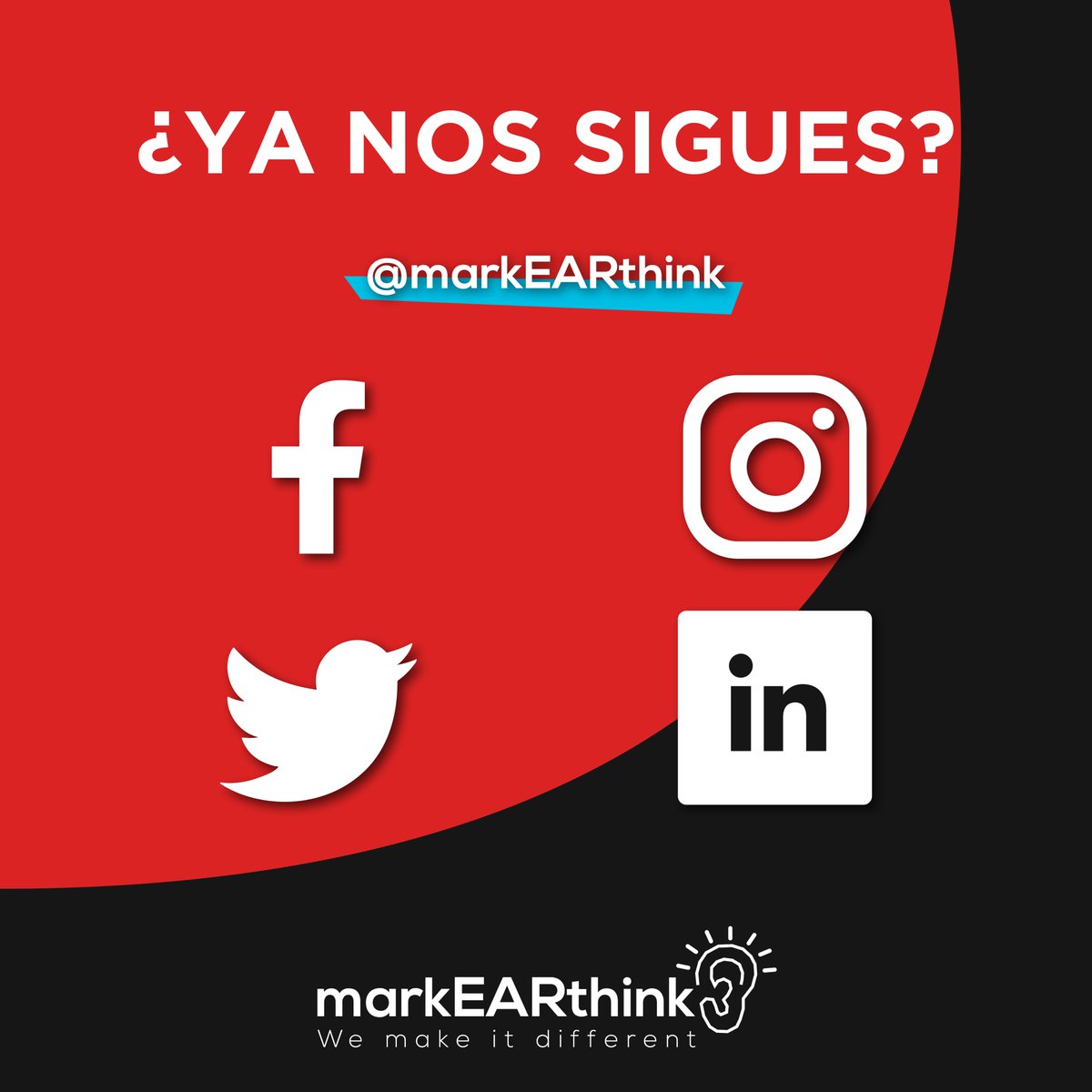 ¡Síguenos en todas nuestras #RedesSociales !👇

👂facebook.com/markearthink
👂instagram.com/markearthink
👂x.com/markearthink
👂linkedin.com/company/markea…

😁¡Aprende temas de marketing y diviértete al mismo tiempo! 🤓

#MarketingStrategy #Marketing #SocialMedia #MarketingDigital