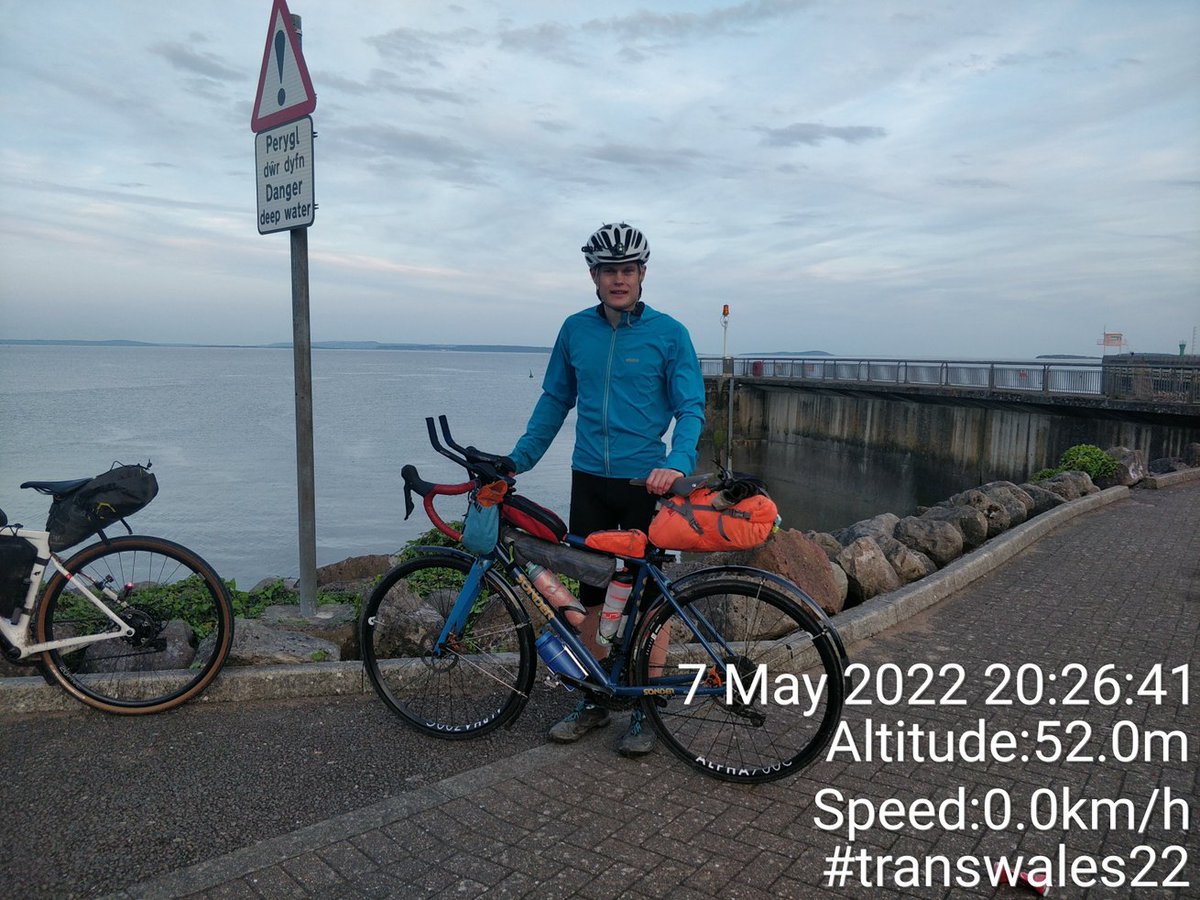 bimblingbikes's tweet photo. Finally made it to the finish! Thank you @theracingcoll for the event and booking good weather for us today #transwales22 https://t.co/z210AMUGDV