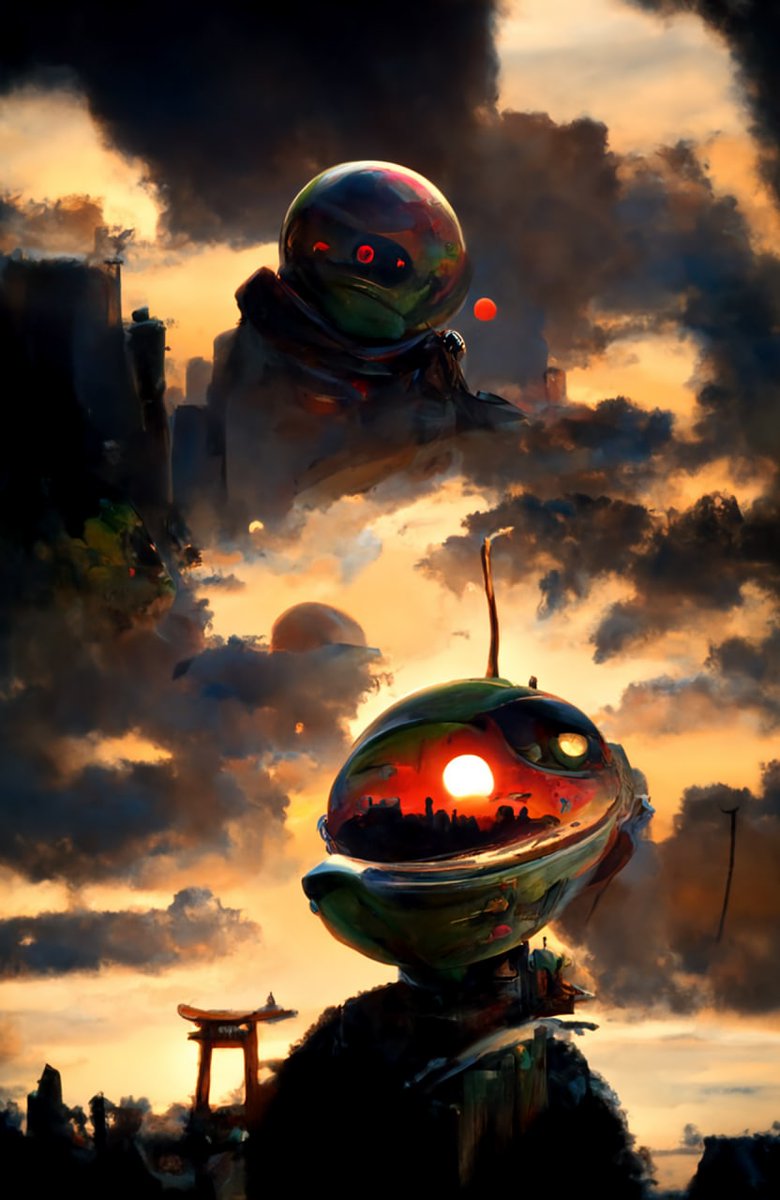 Opensailor_'s tweet photo. Let me introduce you to my cute little alien friend. I love your art @mikester_ai @ai_iota Thank you very much! https://t.co/y1Yc6f35hB