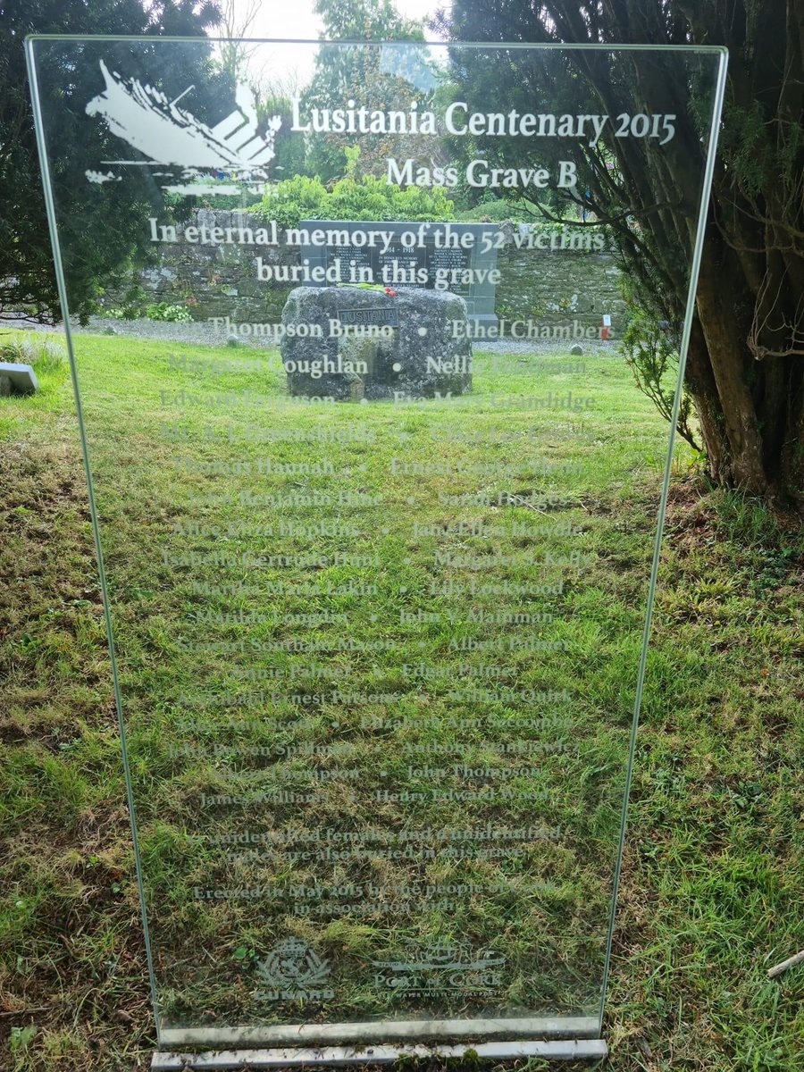 CobhTourism's tweet photo. On this day 107 years ago a single act of war caused the deaths of 1201 people when the Lusitania sank off the Cork coast Join us tomorrow at 2.30pm at the Old Church Cemetery and at the Lusitania Peace Memorial as we commemorate all those who died in that wartime tragedy.#Cobh https://t.co/rHR49j0geS