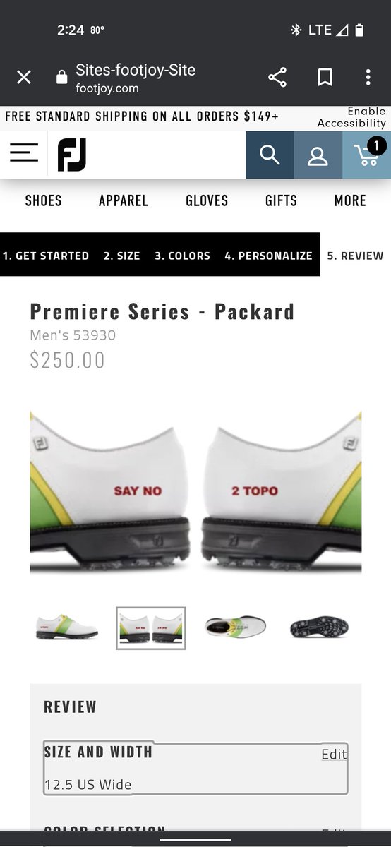 Shoes with a cause. Trimmed in classic TopoChico green and yellow, with iconic red lettering, these shoes serve as a reminder to "Just Say No" to TopoChico   <a href="/chasingscratch0/">Chasing Scratch Podcast</a> <a href="/Eli_ChasingScr/">Eli</a> <a href="/FootJoy/">FootJoy</a> #lglg