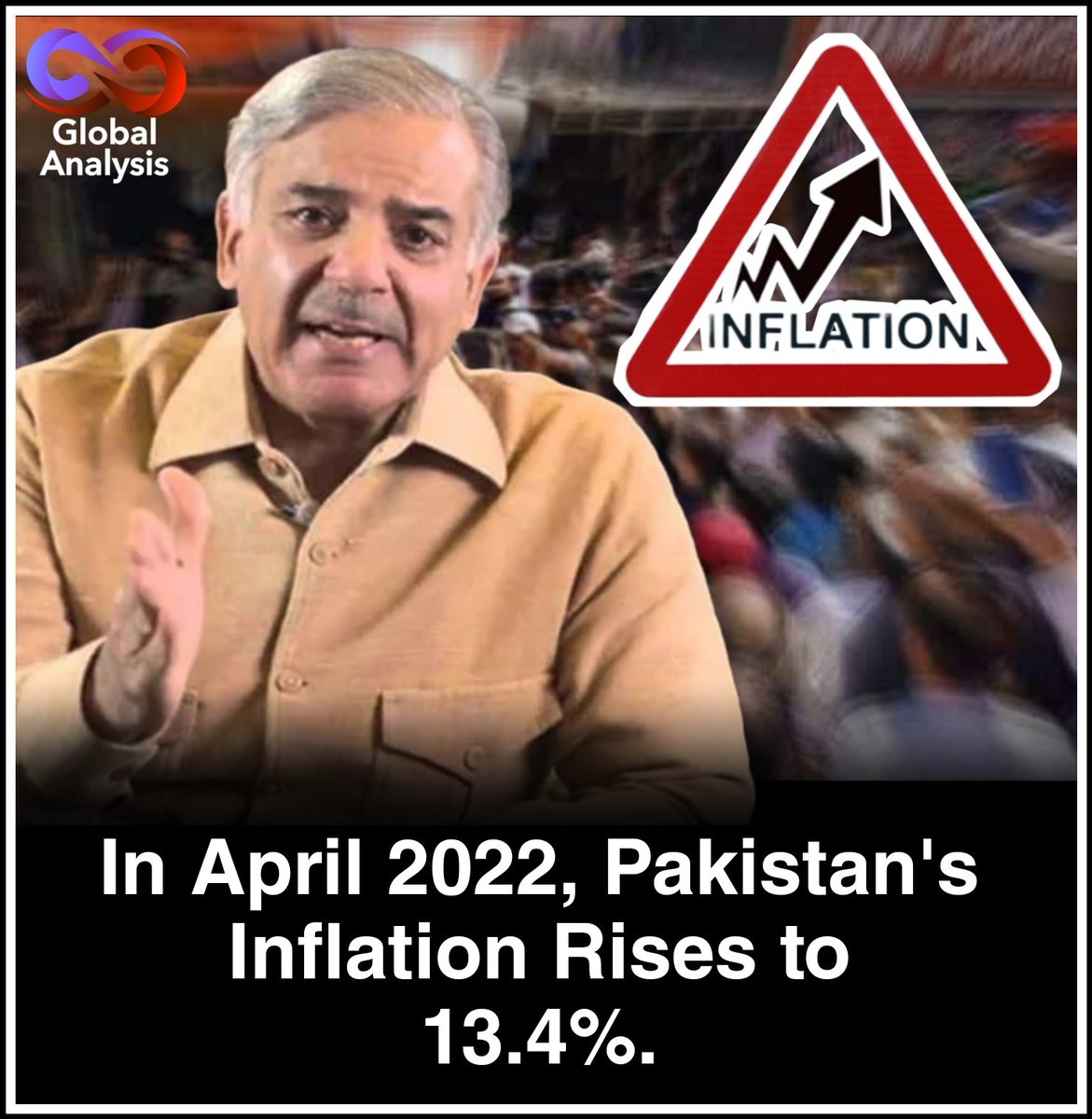 GlobalAnalys's tweet photo. According to PBS, Pakistan's inflation rate 11.1% in March 2022 and  in 13.4% April 2022.

April's readings were slightly higher than market expectations, hovering between 12.3% and 13.4%.

#DaniaShah
#امپورٹڈ__حکومت__��امنظور https://t.co/Z0WSZgbTjT