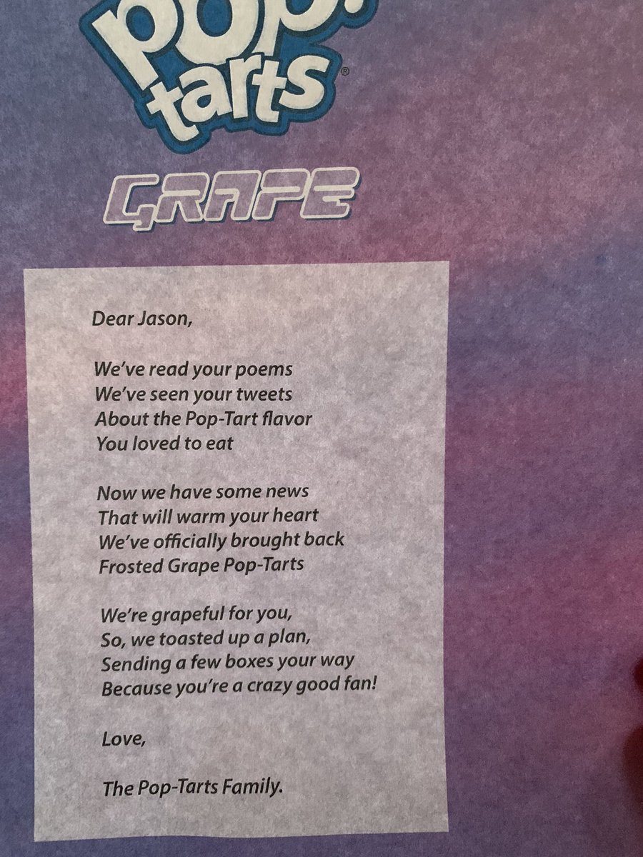 VoiceOTheTigers's tweet photo. Today was a GRAPE day! Thank you @KelloggsUS @PopTartsUS for the gift and helping to #MakeAmericaGrapeAgain https://t.co/2Ew3X335o9