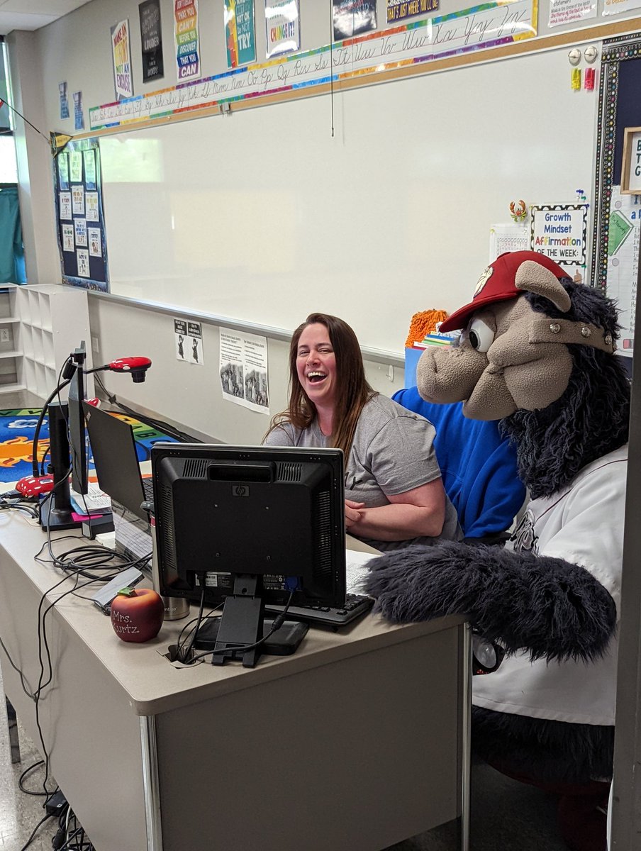 JoshRadcliffe13's tweet photo. FeRROUS stopped by Ramos Friday morning to greet our students and staff. I think this guy has a future in educational leadership! https://t.co/x975IFKuRm