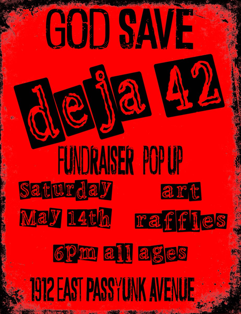 JERKSProduction's tweet photo. #GodSaveDeja42!
Saturday, May 14th join us at @deja42artgallery for a #Fundraising #PopUp to help keep the doors open!
Come buy #Art & participate in some amazing raffles! More info coming soon.
Donate right here & #SaveLocalArt :https://t.co/69U6vslsGr
#SupportSmallBusiness https://t.co/37ciTo2bAX