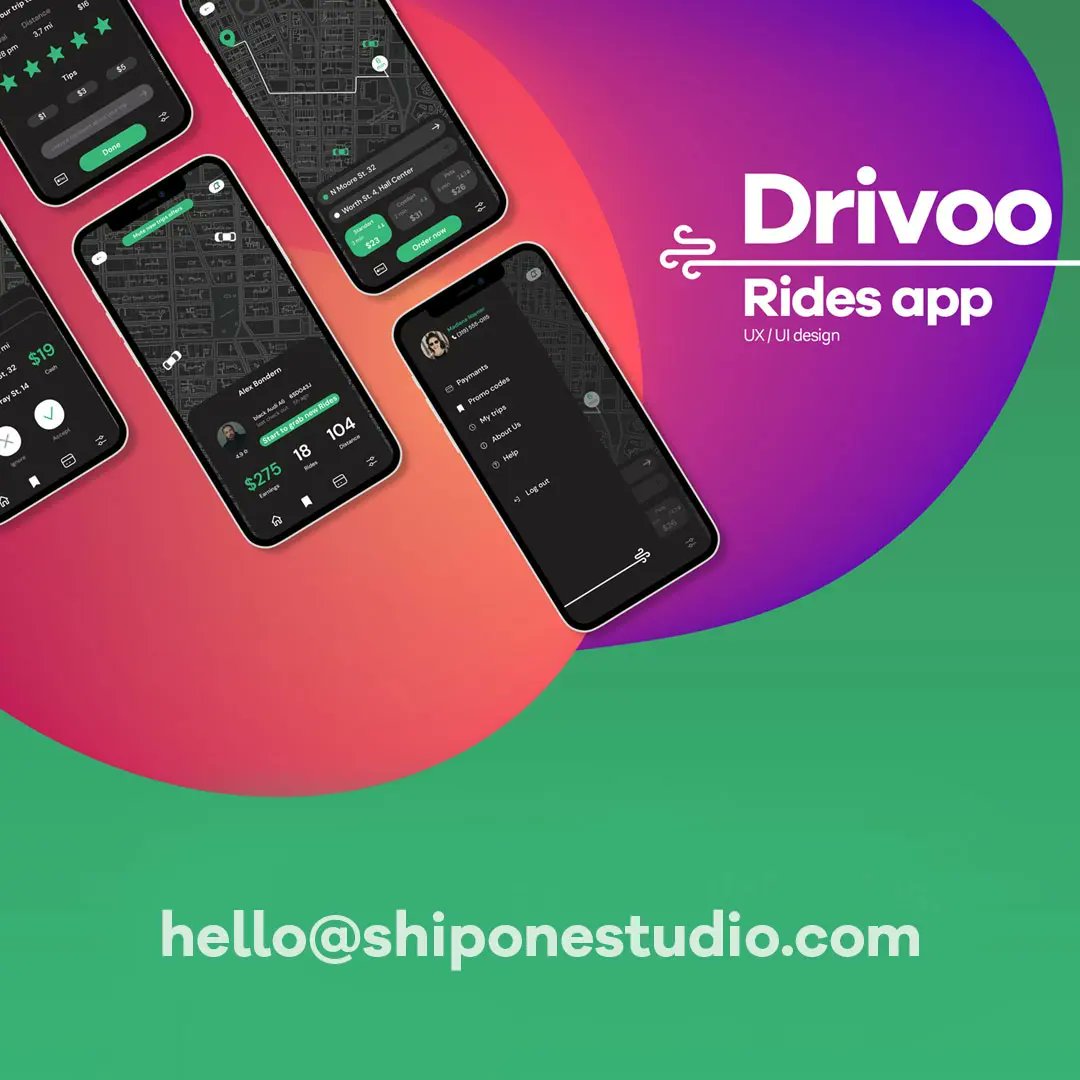 Ship_One_Studio's tweet image. Drivoo is a rides app. 
This is UX/UI design by Ship One Studio team.

View full project here:
behance.net/gallery/140835…

Let&apos;s work together:
hello@shiponestudio.com

#shiponestudio #designisvalue #uxui #uidesign #ux #design #work #project #team
