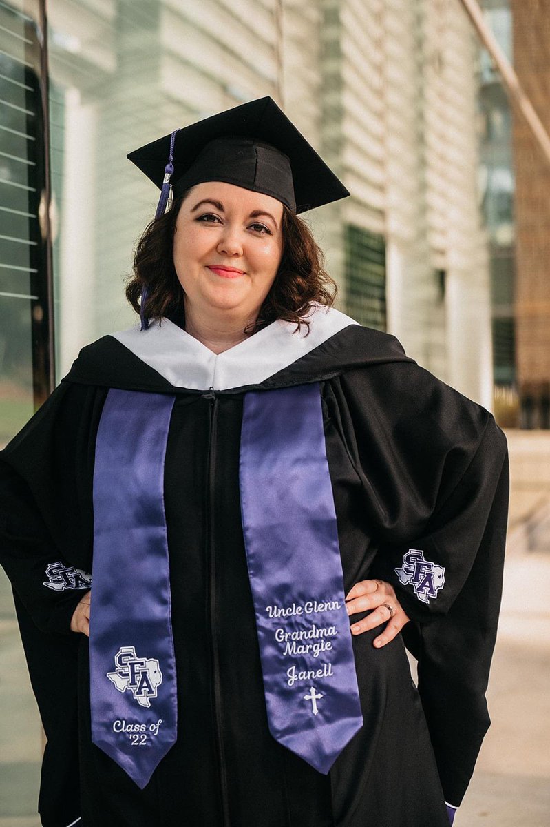 Can’t believe I finally graduated with my Master’s in History from <a href="/SFASU/">Stephen F. Austin State University</a>! I’ve been here for both my undergraduate and graduate degrees so I’m a bit sad to leave but happy I’m finally done #AxeEm