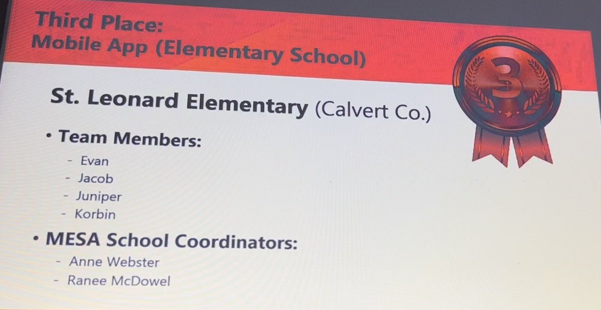 SLES MESA team is proud to announce their FIRST PLACE win in two categories, and third place in another!! Check it out!!! Woohoo!!!