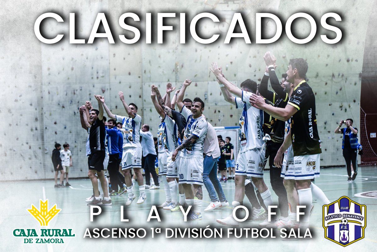 AtlBenavente's tweet photo. 💙🤍 CLASIFICADOS!!!!!!!!

ESTAMOS EN PLAY OFF!!!!

EL CAJA RURAL ATLÉTICO BENAVENTE HACE HISTORÍA EN SU SEGUNDO AÑO EN LA SEGUNDA DIVISIÓN Y MANTIENE SU QUINTA PLAZA, QUE LE DA LA OPCIÓN DE JUGAR EL PLAY OFF DE ASCENSO A PRIMERA DIVISIÓN!!

#CuesteLoQueCueste 
#JuntosEnElPlayOff https://t.co/XIx5x3fnTX