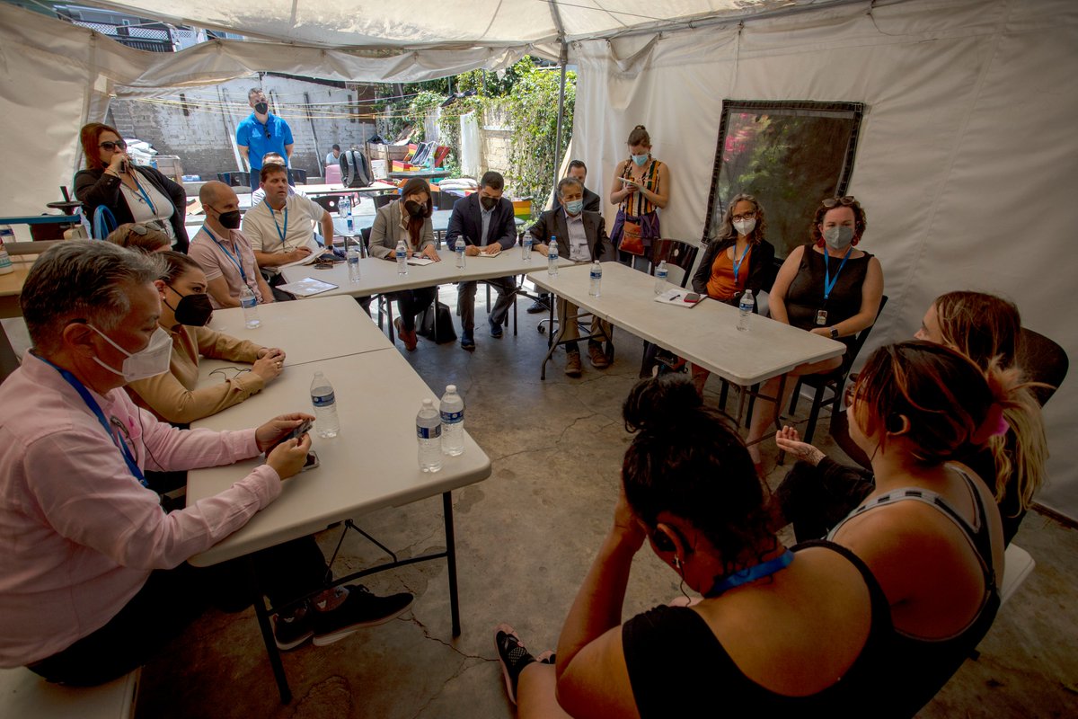 RepSaraJacobs's tweet photo. I visited Tijuana with congressional colleagues and advocates from @Global_Equality to learn more about the threats LGBTQ+ asylum seekers face and what we can do to help. I’ll never stop working for human rights for LGBTQ+ folks and asylees, on both sides of the border. https://t.co/DTydCGJIEw