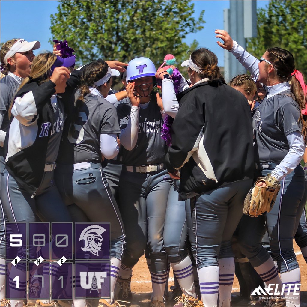 TREVECCA WINS 
<a href="/TNUsoftball/">Trevecca Softball 🥎 💜</a> wins its third <a href="/GreatMidwestAC/">Great Midwest</a> Championships game, 5-1 vs Findlay. 
They play again tomorrow at 10:00 AM! 
Get details on win @ tnutrojans.com
#MASHVILLE 
#HillDefended