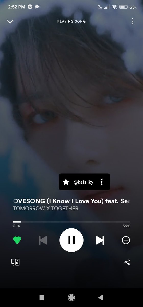 kaisilky's tweet photo. • lovesong en spotify

#TOMORROW_X_TOGETHER #투모로우바이투게더  @TXT_members @TXT_bighit https://t.co/nZeHoBfzNS