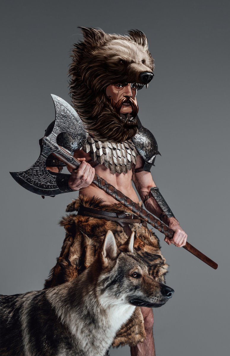 Our raid leader Gustaf with his best friend 'Gusto' 🐺👀

#Valhalla #Vikings #GameFi