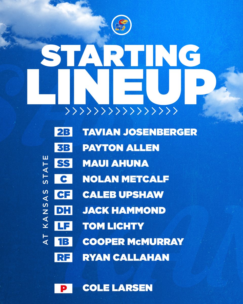 Saturday's starters.

4 p.m. CT » Kansas at Kansas State