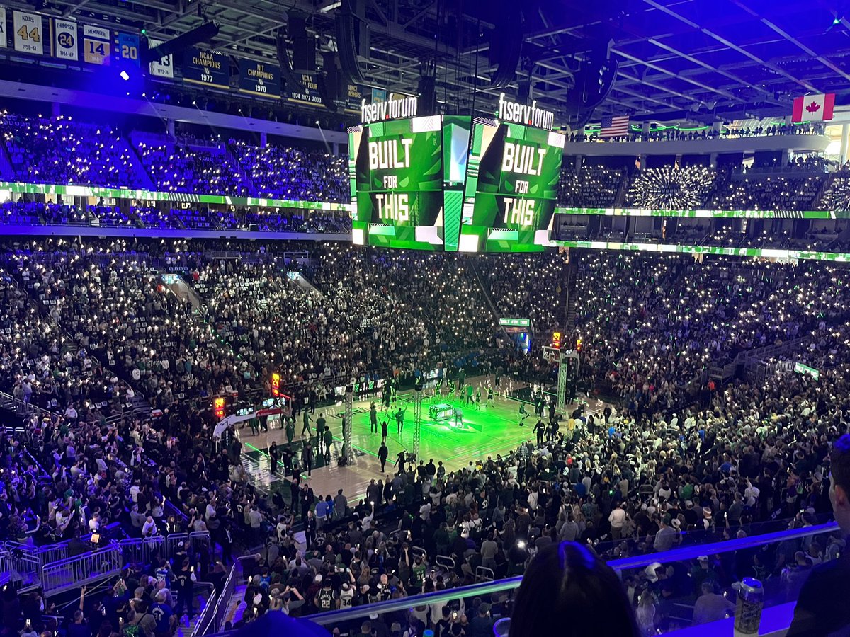 jsnyder34's tweet photo. Here we go #Milwaukee.  There is NOTHING like playoff basketball!! @Bucks #Bucksinsix https://t.co/6ZT996pZ3U