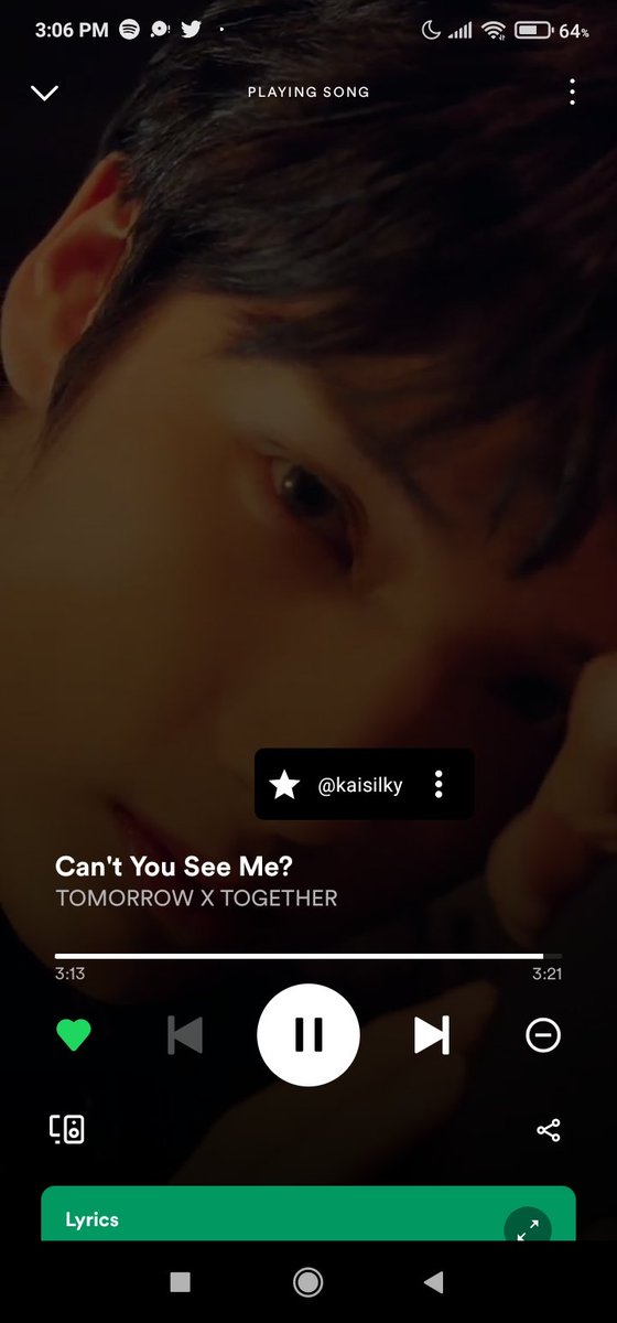 kaisilky's tweet photo. • can't you see me? en spotify

#TOMORROW_X_TOGETHER #투모로우바이투게더  @TXT_members @TXT_bighit https://t.co/3oKBss6aFR