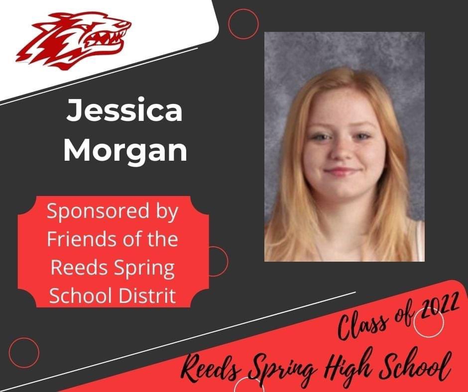 This afternoon we feature Senior Jessica Morgan.  Jessica is sponsored by Friends of the Reeds Spring School District.  <a href="/ReedsSpringHS/">RSHS Wolves 🐺</a> <a href="/RSWolves/">Reeds Spring Schools</a>