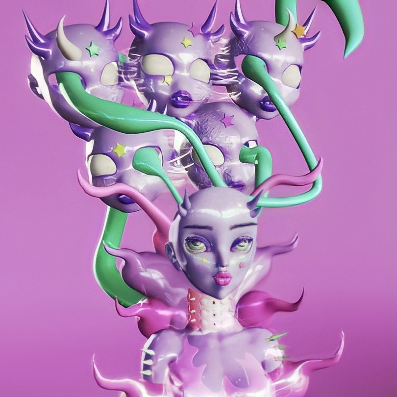 ripglossdesign's tweet photo. Twisted Seedz features the “Twisted 10” collection ~ 10 sculpted artworks that have spawned wicked worlds of their own. Each original piece comes with an extra twisted edition and your own living nightmare in AR. This is your key to the purple realm of miserable whimsy. 💜 https://t.co/ROvYqaCF9W