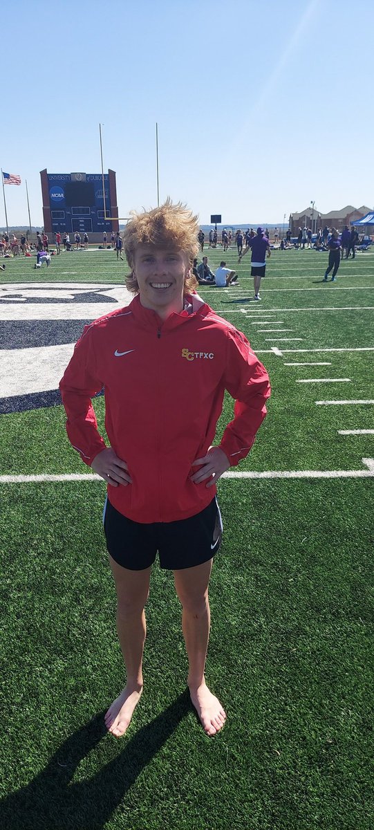 SimpsonXCTF's tweet photo. First Year James Murray with a big time 1500 today! Runs 3:54.76 for fourth fastest in school history! https://t.co/akpJrnAGco