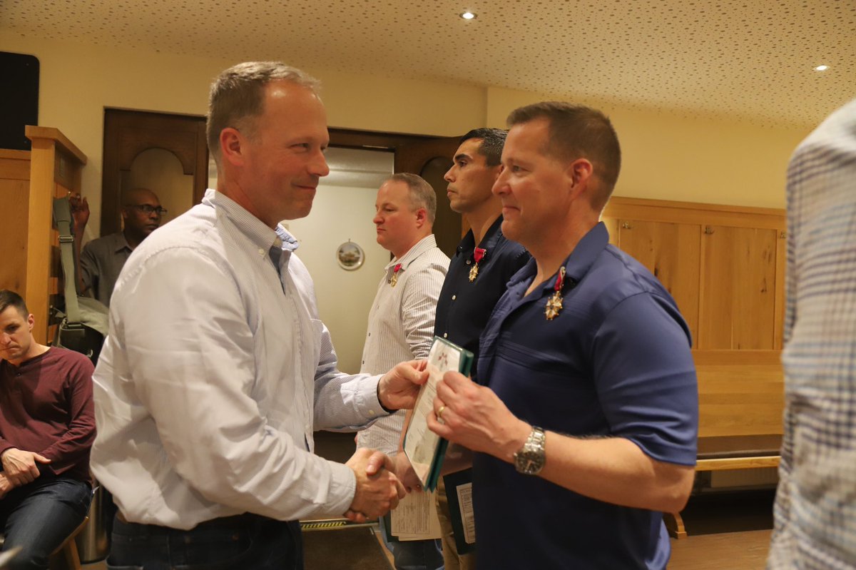 VCorps's tweet photo. Last night, Lt. Gen. Kolasheski, CG, V Corps, presented Col. Crooks, Chief of Staff, Col. Dunlap, SJA, Col. Welsh, G39, &amp; Col. Medlin, G1, with the Legion of Merit for their contributions to the corps! Thank you for your service, Gentlemen! May #Victory follow you! #ItWillBeDone https://t.co/q2XeVsLZuP