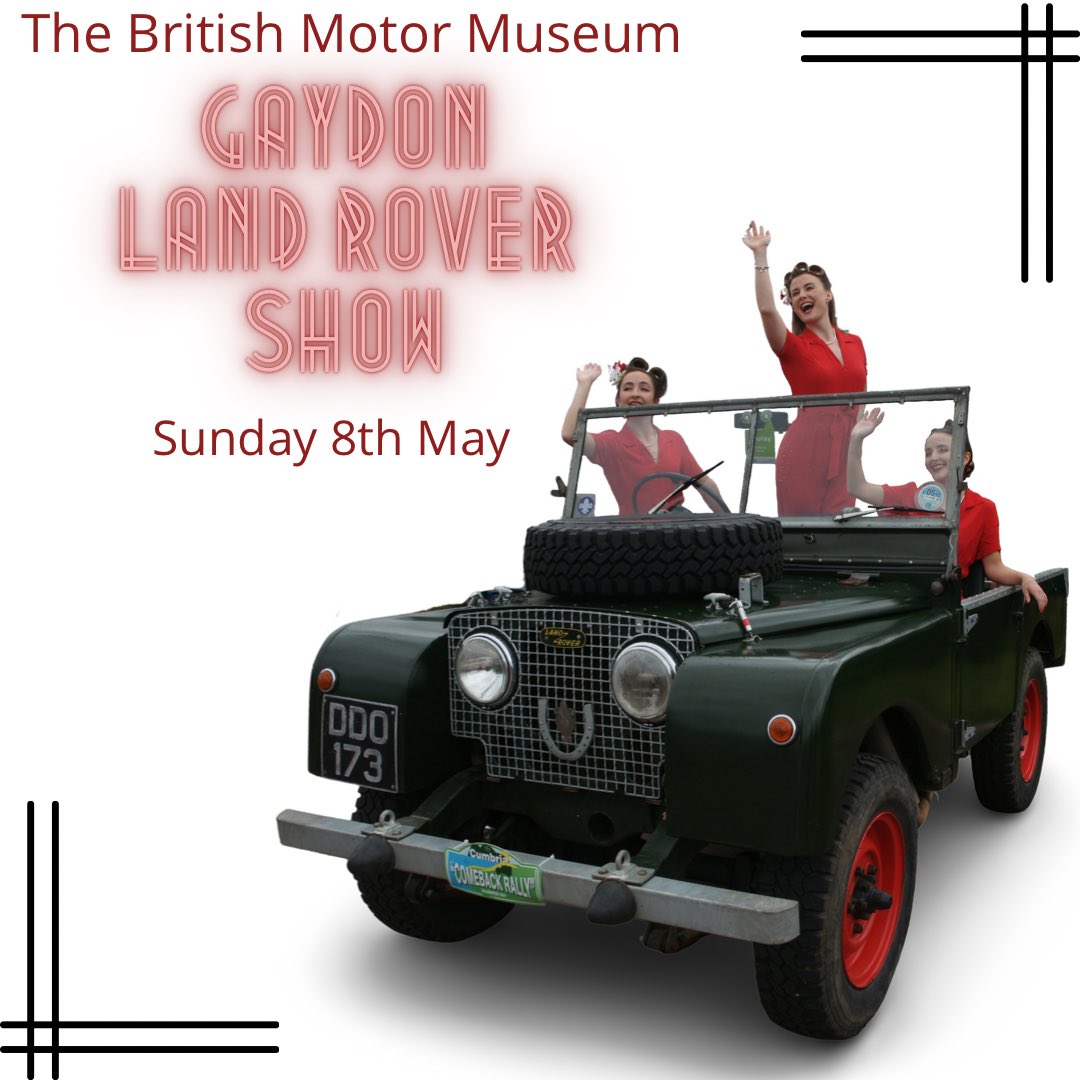 Beyond excited to return to Gaydon Land Rover Show at the <a href="/BMMuseum/">British Motor Museum</a> tomorrow 💋💋💋

britishmotormuseum.co.uk/whats-on/gaydo…

#event #LandRover #landrovershow #britishmotormuseum #singers #Entertainment #sunday #dayout