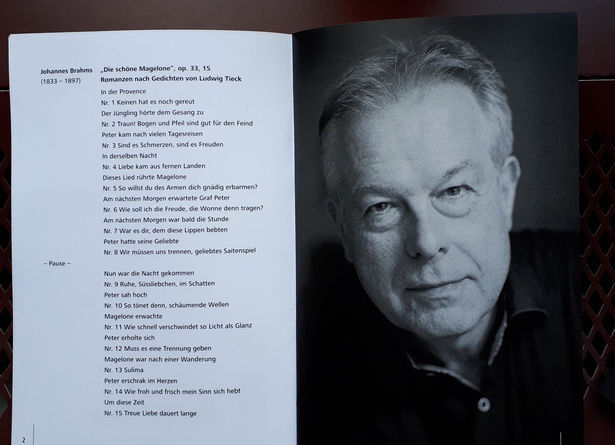 2michaelWmusic's tweet photo. Bekannt dem Namen nach, aber eher selten zu hören: #Brahms #DieSchöneMagelone. 15 wunderbare Romanzen nach Ludwig Tieck, dazwischen verbindende Romanprosa. Heute zu erleben in #Fürth, meisterhaft von #ChristophPrégardien #UdoSamel #HartmutHöll #BösendorferFlügel @Stadttheater https://t.co/ibvAmMD0Vh