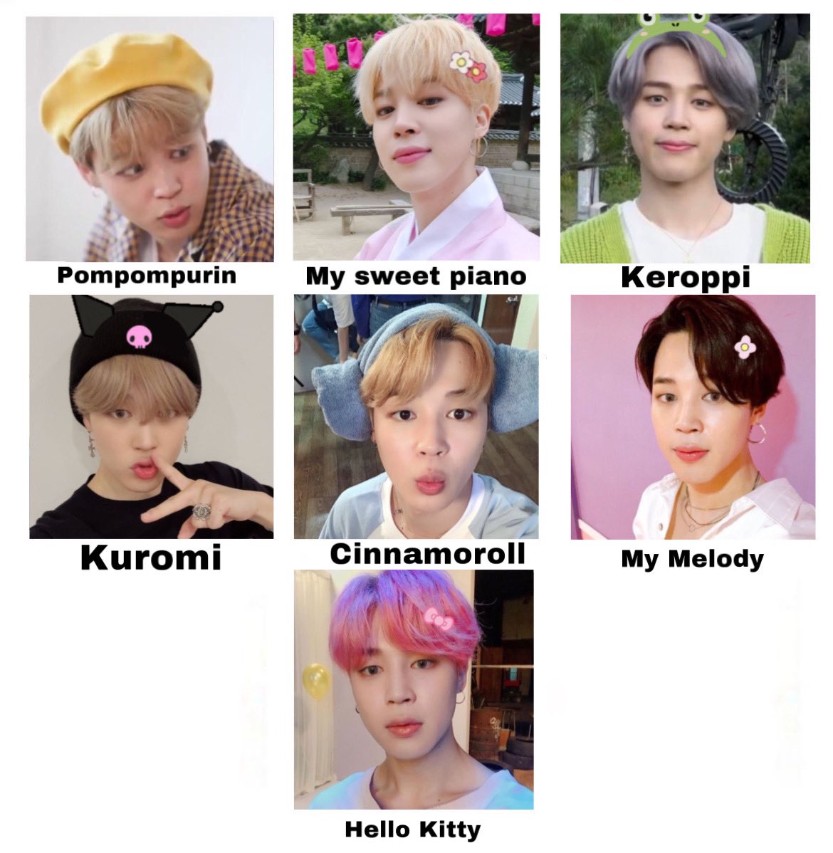 koowou's tweet photo. sanrio characters but everyone is jimin https://t.co/IsIWjGvzD7