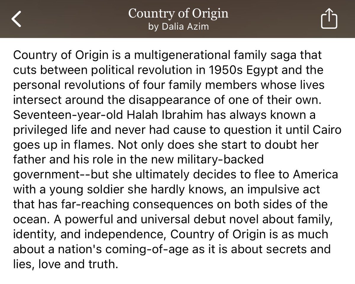 Thank you <a href="/DeepVellum/">Deep Vellum</a> for sending me <a href="/DaliaAzim/">Dalia Azim</a> new novel #CountryofOrigin - out now!! #gifted You all know how I adore a multigenerational novel! And I’ve read very little set in Egypt, so am very excited!! Get your copy now!!