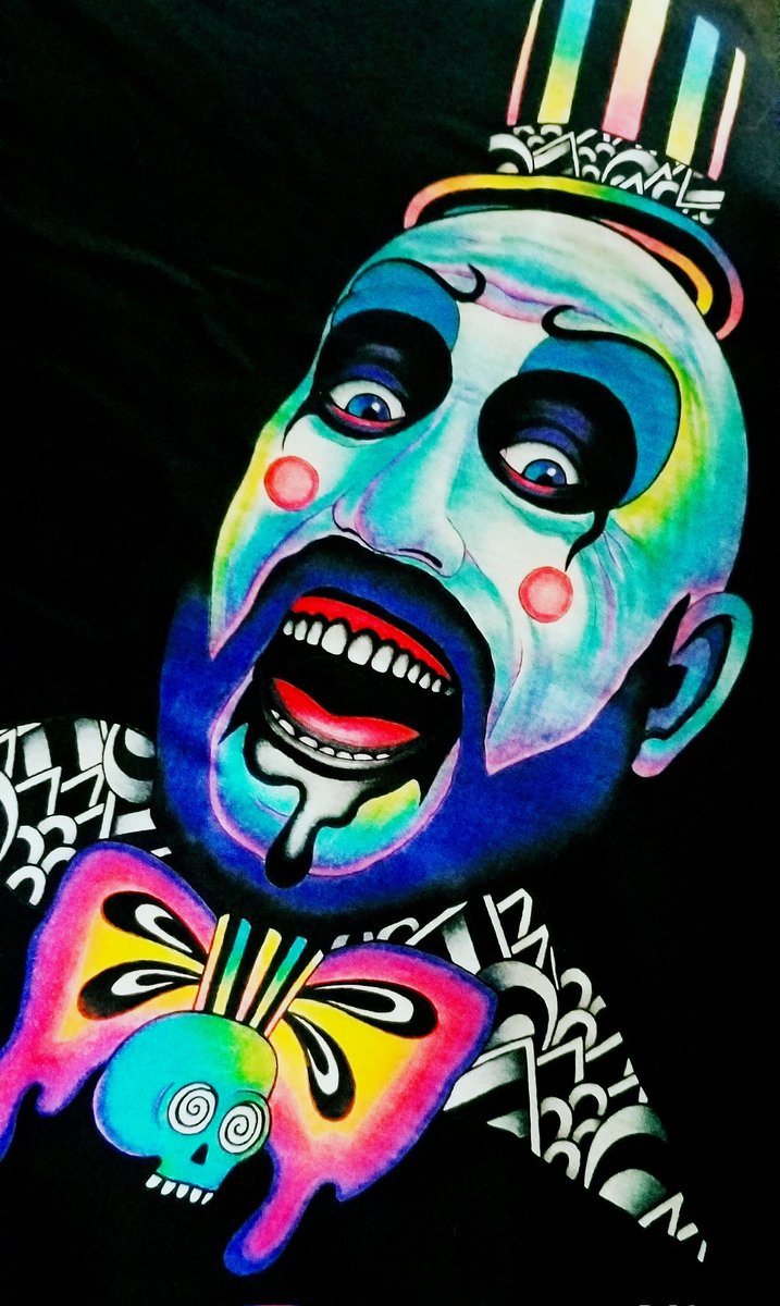 Give_It_A_Whirl's tweet photo. My Captain Spaulding shirt arrived from @brizbazaar (my favorite artist right now). Blown away by the print quality of the tee! Gotta get more. https://t.co/OKaLwVmQ92