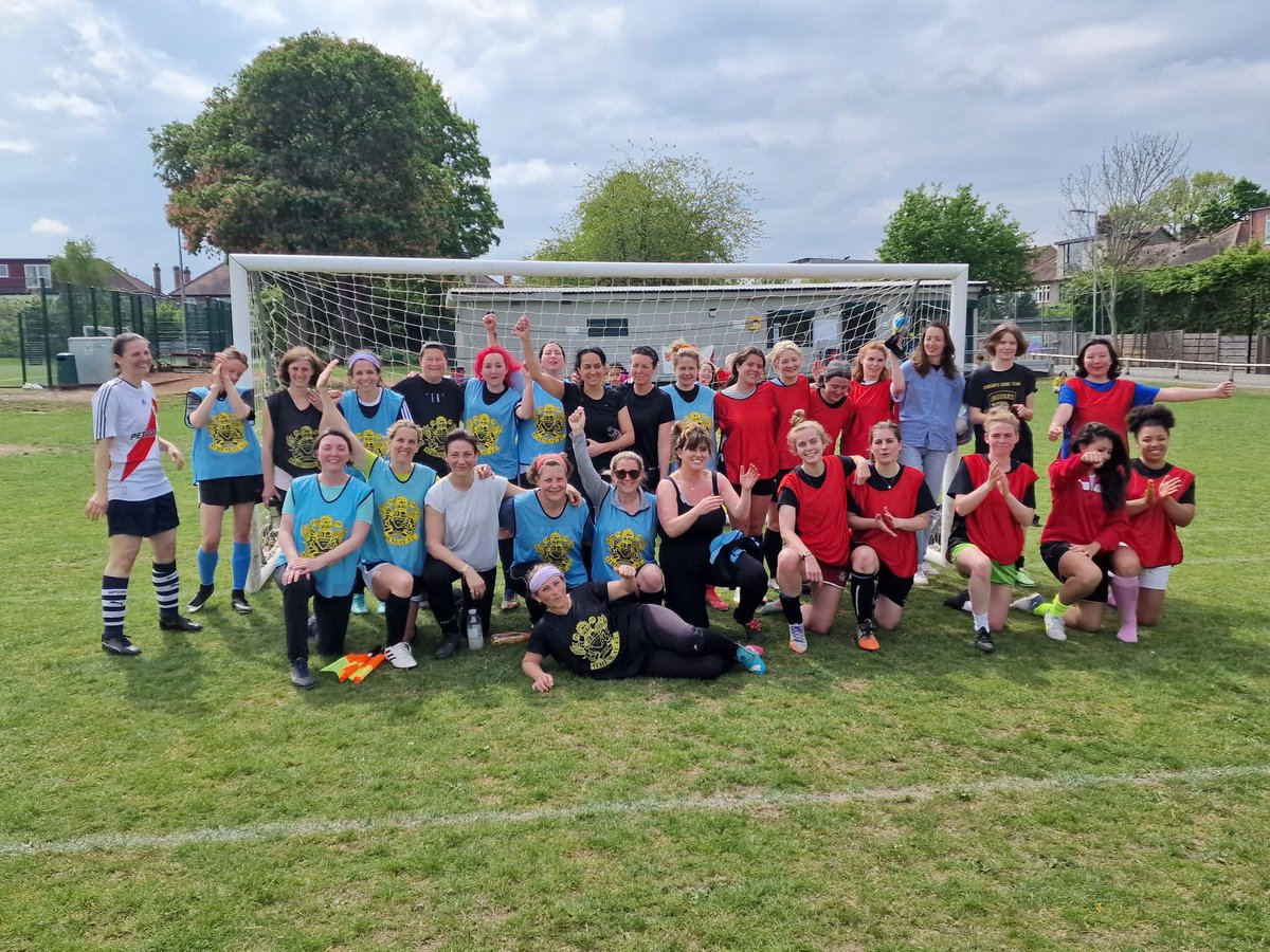 Three great matches played today at Athenlay football club between two Athenlay ladies teams and bend it like Peckham.
