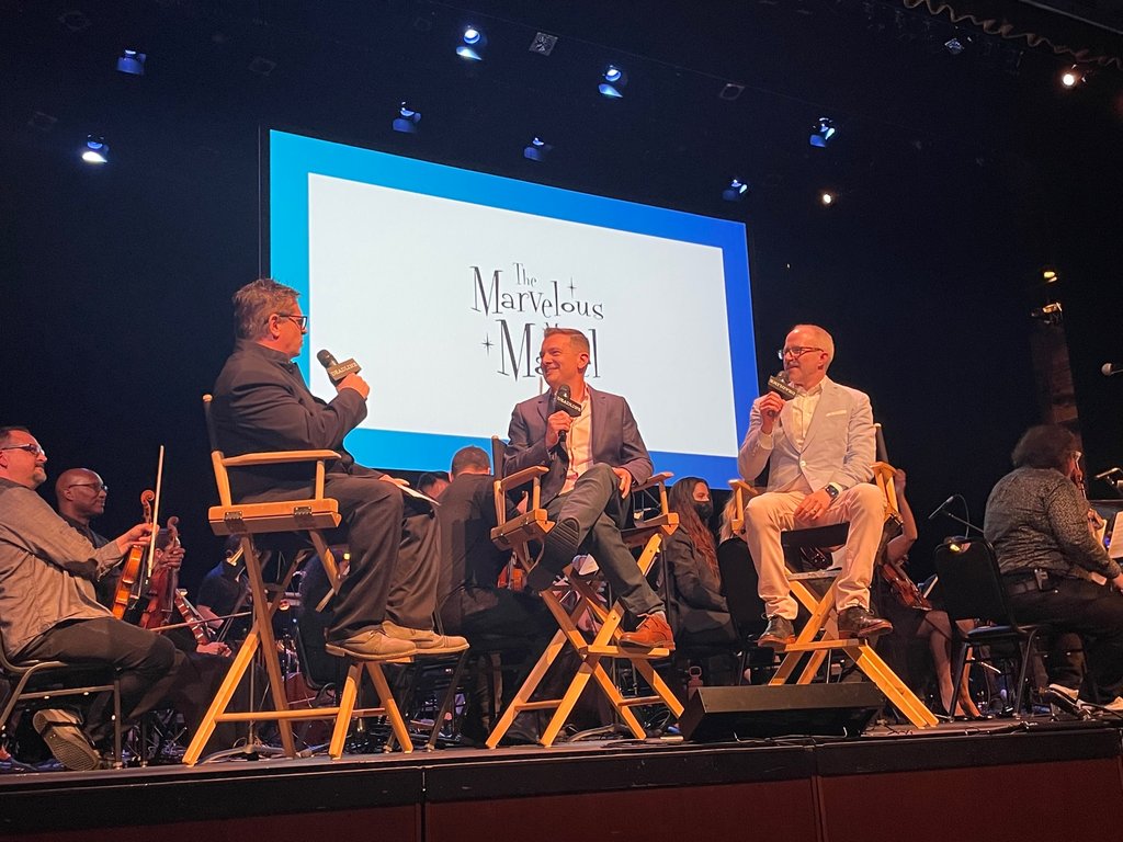 MizerAndMoore's tweet photo. Last few pictures from #MrsMaisel time @deadline #SoundandScreen. Thanks to @ImDariusdeHaas, @joshuahenry20, the rocking orchestra, and the astonishing back-up singers for giving us a dream musical night. Let's take it on the road! https://t.co/PKAKg0Hkuy