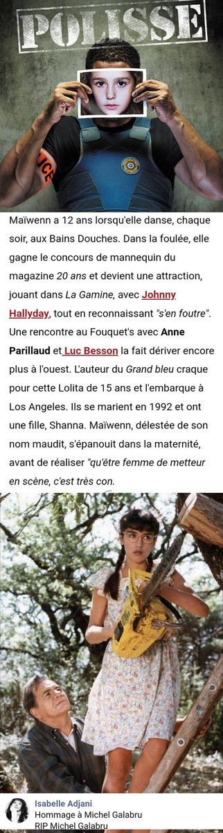 JozDire's tweet photo. @JacksGrimaldi7 @DufelayS Mais que font les parents pour laisser son enfant de 12 ans aux Bains Douches ?

Catherine Belkhodja est la mère de Maïwenn, réalisatrice de Polisse sur la Brigade de protection des mineurs

un message sous-tendant ? https://t.co/WuY4YSB4Ij