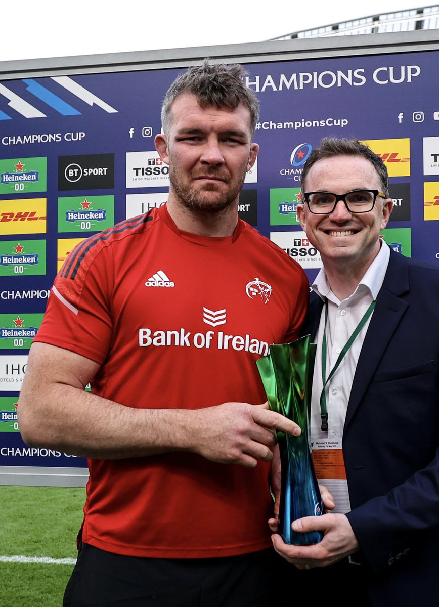 Munsterrugby's tweet photo. Today’s #HeinekenChampionsCup Star of the Match was Munster captain Peter O’Mahony.

#MUNvTOU #SUAF 🔴 https://t.co/nWIzyvmMvP