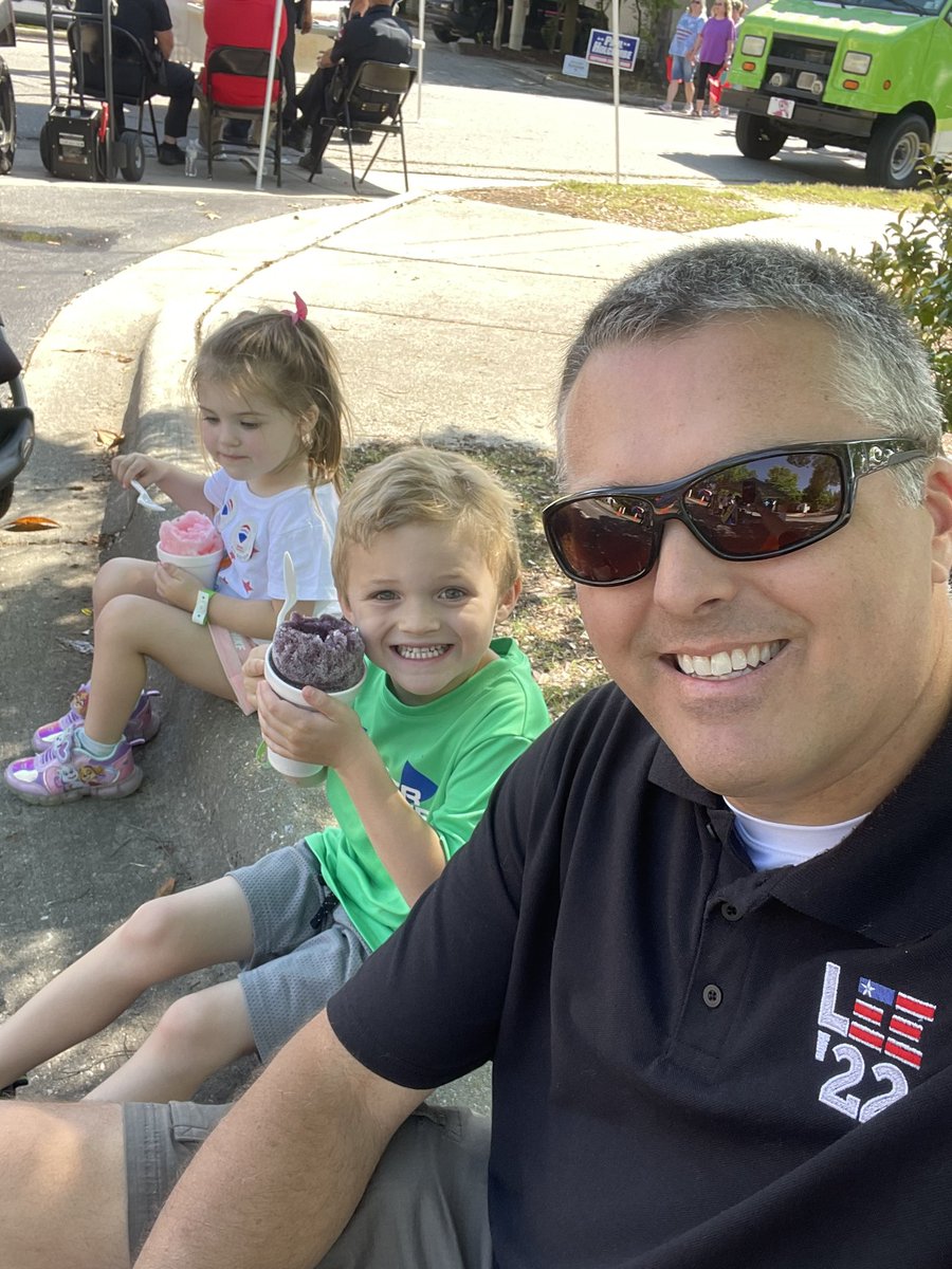 Took the family out to the Ham &amp; Yam Festival in Smithfield this morning.  I think everybody running for office in JoCo was there.  These kids didn’t care that daddy stopped and talked a lot.  They got sno-cones and cotton candy.