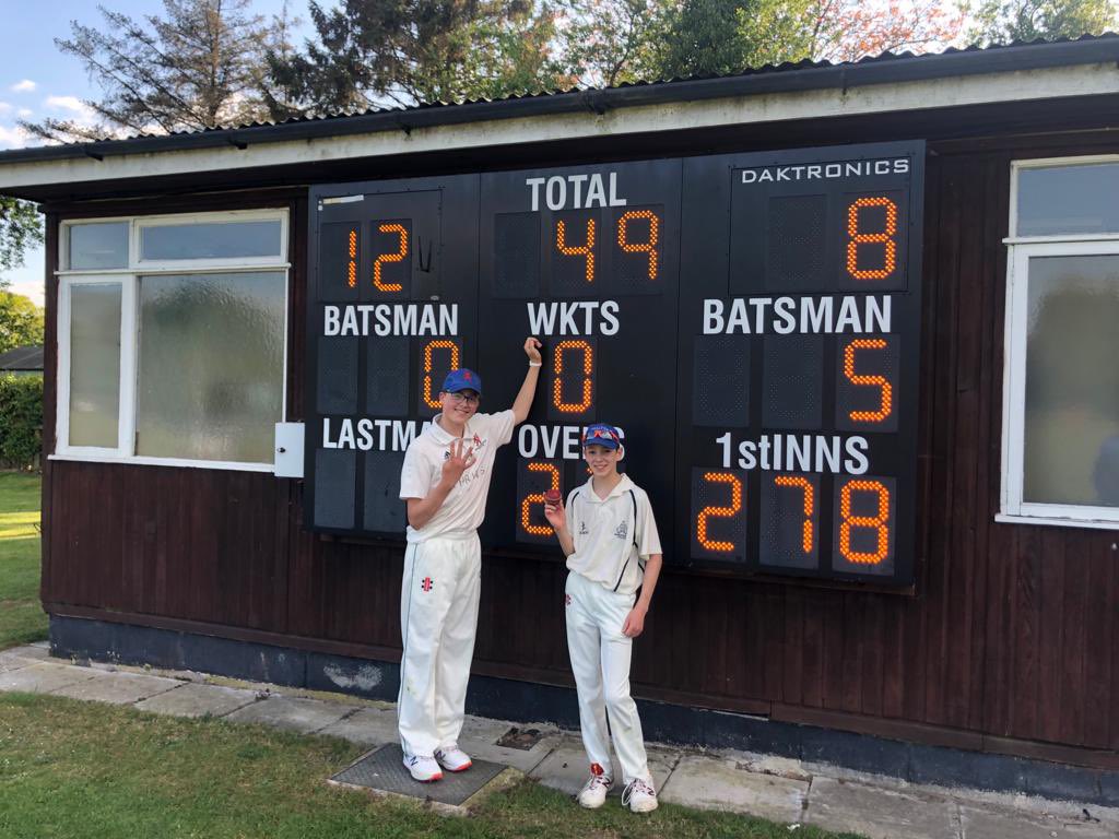 Exeat Club Cricket update: Congratulations to JC1 spin twins Charlie C (4-2) &amp; Seb W (5-13) who shared 9 wickets between them in a convincing win for <a href="/BurbageERCC/">Burbage & ER CC</a> today🏏👏