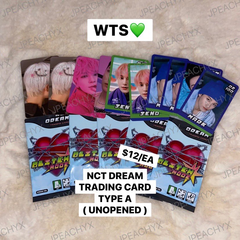 xjpeachy2's tweet photo. [ WTS ]
☀️ NCT DREAM TRADING CARD RANDOM TYPE A 

- UNOPENED - 
❌ NOT ON HAND ❌

🌷1 SET = 2 RANDOM PC

🏷$12 / SET
( HAVE 8 SET )

❌❌✅✅✅
✅✅✅✅✅

PRICE PER EACH 

🚀 WW SHIPPING .
💌 DM IF YOU INTERESTED https://t.co/9LPNonVIpw