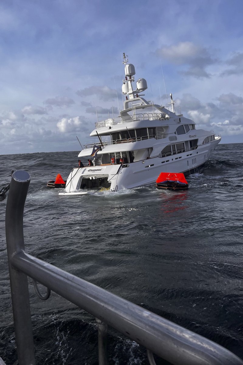 USCGNorthwest's tweet photo. (2/2) A 210-foot #USCG cutter is diverting to the area to tow the vessel. It is unknown why the transom door failed. Stay tuned for updates. https://t.co/uyZqgq4UxT