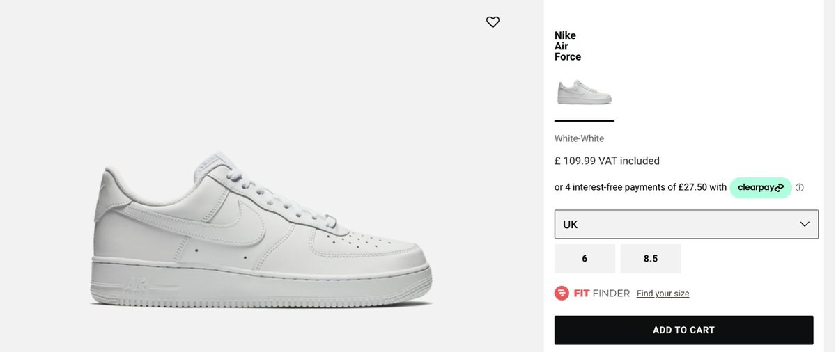 sneakermyth's tweet photo. ad: Nike Air Force 1 Triple White LAST SIZES on FOOTLOCKER >> https://t.co/ubotAFXEGn https://t.co/yaE7uPE0qB