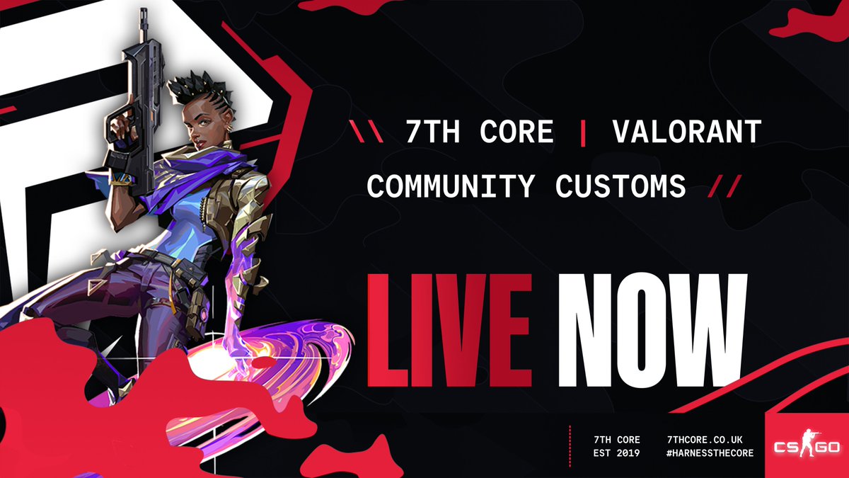 7thCoreUK's tweet photo. 7th Core | 7C #Valorant #CommunityCustoms
Want to get involved with a friendly & active Valorant community? We've got you covered!
It only takes 2 steps⬇️
Get involved ➡️ https://t.co/2AUrUlzoyb
Watch the action ➡️ https://t.co/DqBPqPKLV4
Hosted by @PAL_TTV
#HarnessTheCore https://t.co/RYqRAt5p1i