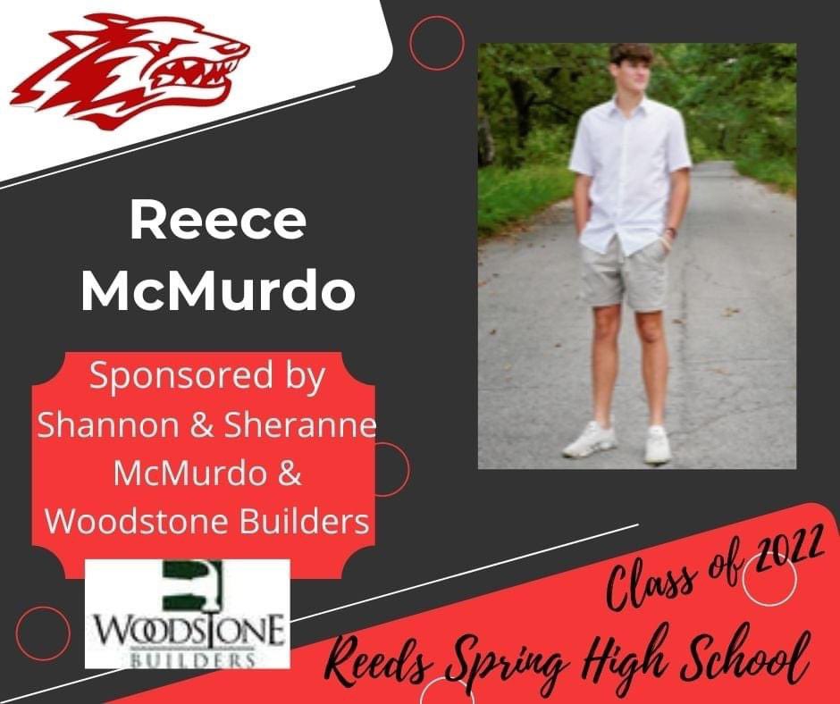 Today we feature Senior Reece McMurdo.  Reece is sponsored by Shannon and Sheranne McMurdo and Woodstone Builders. <a href="/ReedsSpringHS/">RSHS Wolves 🐺</a> <a href="/RSWolves/">Reeds Spring Schools</a>